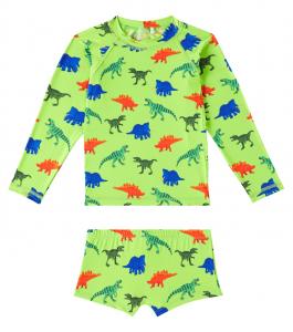 Комплект из рашгарда с принтом и шорт для плавания Fábula, Est Brinquedino Fundo Limao