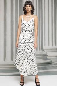 Платье-Комбинация с асимметричным подолом River Island, белый