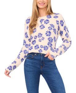 Женский свитер с длинными рукавами и цветочным принтом CeCe, Birch