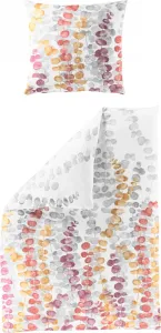 Постельное белье красно-оранжево-светло-серое 1x 155x220 см + 1x 80x80 см Bierbaum