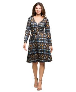 Женское платье-халат с длинными рукавами 24seven Comfort Apparel, Brown Multi