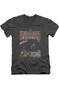 DC Comics Detective #27 Состаренная футболка с коротким рукавом и V-образным вырезом для взрослых Gildan, цвет charcoal