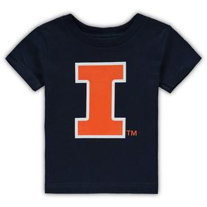 Темно-синяя футболка с большим логотипом Infant Illinois Fighting Illini, цвет Ill Navy