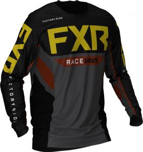 FXR podium off-road mx gear motocross jersey, Black/Grey/Yellow