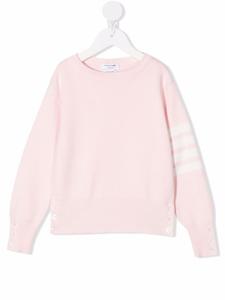Свитер с круглым вырезом и полосками Thom Browne Kids, розовый