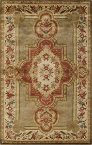 Ковер SAFAVIEH, 244 x 305 см, Royalty Tufted Collection, Green & Ivory, ручной работы из традиционной шерсти, идеально для помещений с высокой проходимостью в гостиной, спальне (RT620A)