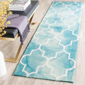 Ковер-дорожка handmade moroccan watercolor премиум шерсть safavieh dip dye collection turquoise/ivory DDY535D, 69 x 244 см