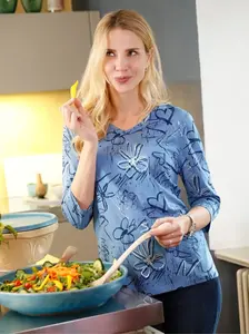 Рубашка Classic Basics с рукавом 3/4 "Shirt", синий