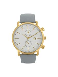 Amor Кварцевые часы, кожаный ремешок цвета яблока, сплав золота