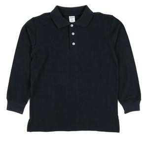 Хлопковая рубашка поло с длинным рукавом, темно-синий