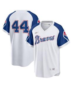 Мужская футболка игрока Hank Aaron White Atlanta Braves Home Cooperstown Collection Nike, белый