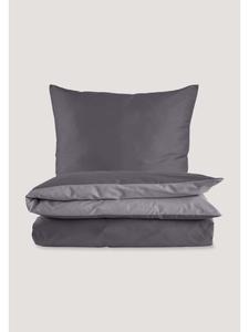 Комплект постельного белья из сатина двустороннего цвета штормовой серый Hessnatur, 240x220 (2x 40x80 см)