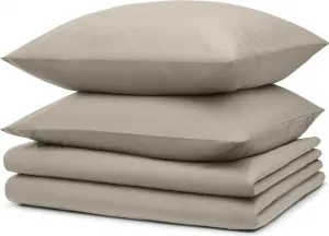 Комплект постельного белья Blumtal 2 шт. 135x200 см + 2 наволочки 40x80 см - простыни из микрофибры 135x200 см - комплект постельного белья из 4 предметов, серо-коричневый