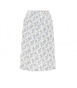 Юбка миди квадратного кроя из смесового хлопка Brock Collection, White Blue