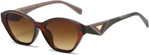 Женские солнцезащитные очки Melrose Small Sexy Cat Eye в винтажном стиле Y2K Punk Polygon с защитой от УФ-излучения UV400 для вечеринок HX003, Browwn