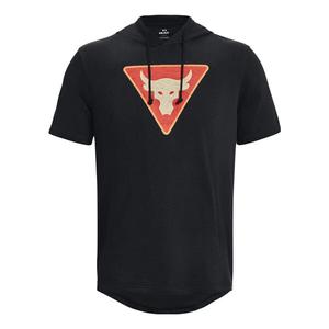 Толстовка project rock terry short sleeve hoodie 'black' Under Armour, черный