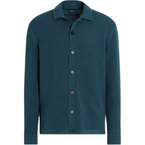 Длинная вязаная рубашка Zegna Ermenegildo Zegna, зеленый