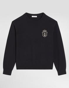 Свитер с круглым вырезом из трикотажа "стокинет" DOLCE & GABBANA, синий