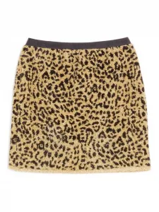 Юбка мини с леопардовым принтом VALENTINO GARAVANI, желтый