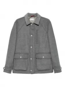 Шерстяная куртка с карманами Brunello Cucinelli, серый