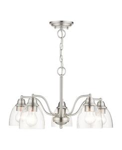 Люстра Montgomery с пятью плафонами Livex, цвет silver-tone