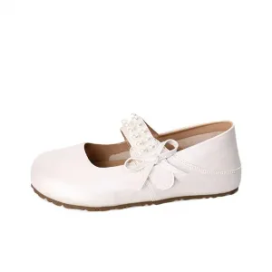 Туфли Мэри Джейн на плоской подошве женские Dawei's house, Ecru