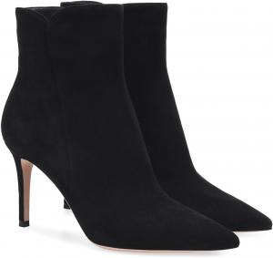 Женские кожаные ботильоны с заостренным носком, сексуальные ботинки на шпильке, модные однотонные короткие ботинки на пуговицах, классические платьевые ботинки, повседневная ретро-обувь для вечеринок Generic, Black