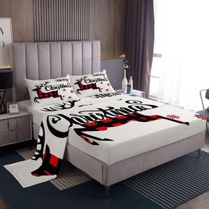 Erosebridal Комплект постельного белья с новогодним принтом оленей и снежинок в красную клетку, Multi 23