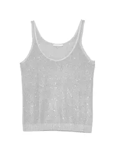 Топ без бретелек с круглым вырезом Patrizia Pepe, серый