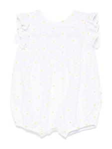 Il Gufo ромпер с цветочной вышивкой, белый