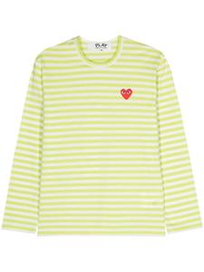 Comme Des Garçons Play полосатая футболка с логотипом, зеленый