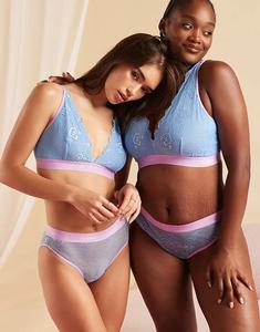 Кружевной бюстгальтер-бралетт Lemonade Dolls Signature синего и сиреневого цветов