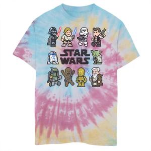 Футболка с рисунком тай-дай для мальчиков 8–20 лет «Звездные войны: новая надежда» с пиксельными персонажами Star Wars