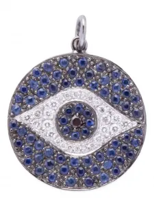 Подвеска Evil Eye из белого золота с бриллиантами и сапфирами Ileana Makri
