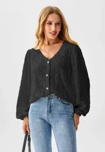 Блузка на пуговицах Cupshe, Black