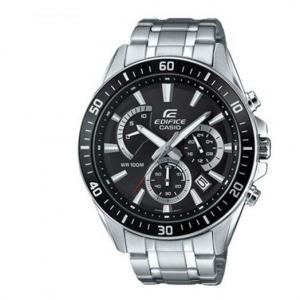 Часы CASIO EDIFICE Waterproof Sports Stainless Steel Strap Mens Black Analog, черный
