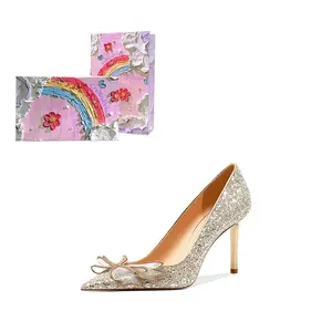 Crelinkxlat Тонкие каблуки женские на шпильке - шампань 8 см, цвет Champagne 8CM