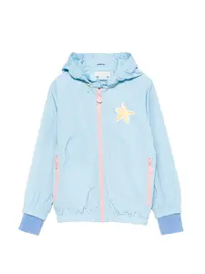 Куртка с капюшоном в виде морской звезды Stella Mccartney Kids, синий