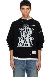 Свитер жаккардовой вязки с надписью Maison Mihara Yasuhiro, черный