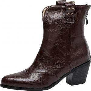 Женские модные ботильоны LYYSKY с заостренным носком и высокими каблуками 6,5 см, короткие ботинки до щиколотки, лаконичные, размер US4-US15, Brown(168-16)