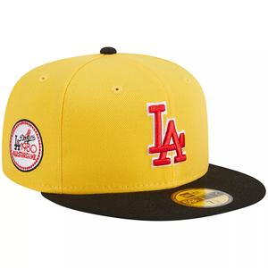 Мужская облегающая шляпа New Era желто-черная Los Angeles Dodgers Grilled 59FIFTY