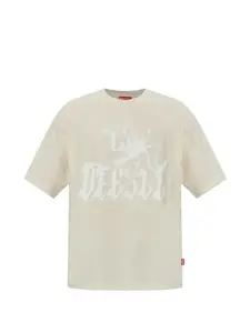 Футболка с коротким рукавом и графическим принтом T-Jussi-A Diesel, бежевый