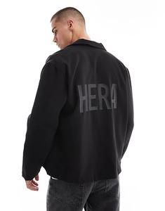Мужская куртка тренера черного цвета Hera