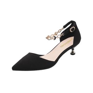 Сандалии с ремешками 3,5 см Женские Черные Qiandongmeili