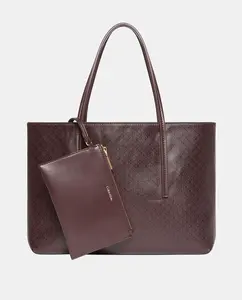 Маленькая сумка-шоппер с монограммой Calvin Klein, бордовый