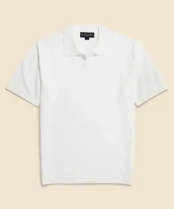 Свитер-поло Gima Cotton с воротником-стойкой Brooks Brothers, цвет White