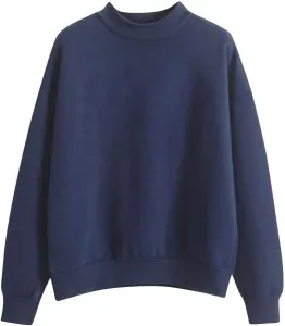 Ronony милые осенние топы для женщин, свитшот с воротником стойкой, свободный крой, длинный рукав