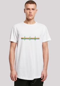 Футболка с принтом LONG CUT FLOYD PRISM HEARTBEAT RAINBOW REGENBOGEN F4NT4STIC, белый