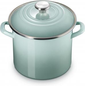 Традиционная эмалированная кастрюля Le Creusetна стальной основе, 8 л, цвет «Морская соль», с ручкой из нержавеющей стали