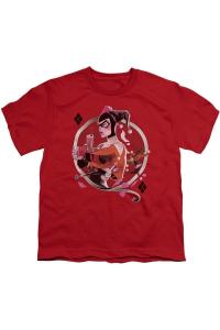 Футболка с коротким рукавом для детей Batman Harley Q Gildan, красный